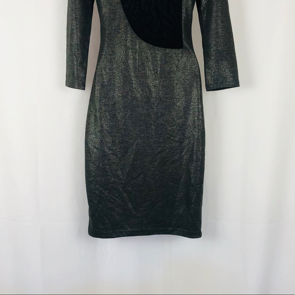 Alice + Olivia shimmery knit back mesh dress 6 - Picture 13 of 15